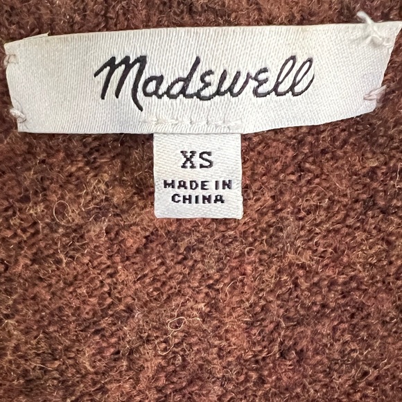 Madewell Kent Cardigan Wool Alpaca Sweater in Coziest Yarn Brown Size XS - Picture 2 of 6